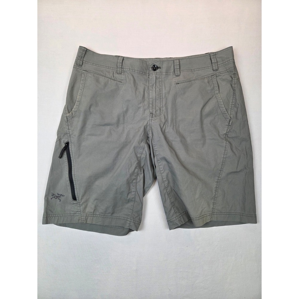 Arcteryx Mens Atlin Chino Shorts Grey Size 38 Cotton Nylon Stretch Hiking